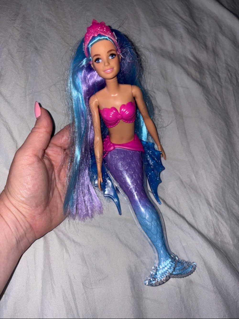 **3/$15** Blue & Purple Mermaid barbie with Hot Pink Top